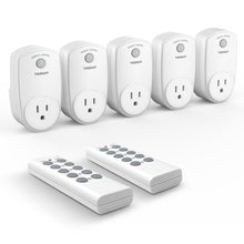 Load image into Gallery viewer, Remote Control Outlet, TESSAN Wireless Electrical Plug Switch for Lights, Lamps, Fans, 100ft RF Range, 1200W (1 Remote + 1 Outlet)