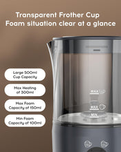 Load image into Gallery viewer, Milk Frother, Electric Milk Steamer, Coffee Frother, Milk Frothers 5-in-1 Automatic Warm and Cold Milk Foamer for Coffee, Latte, Cappuccino, Macchiato, Hot Chocolate, 17 Ounce-Gray