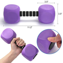Load image into Gallery viewer, Water Dumbbells, 2Pack Aquatic Exercise Dumbbells, EVA Foam Barbells for Men Women Water Workouts