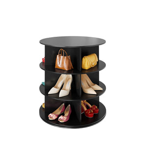 SpaceAid 7 Tier Rotating Shoe Rack Tower, Spinning Shoe Display Lazy Susan, Revolving 360 Shoe Rack Storage Round Carousel, Vertical Handbag Rotate Shoes Closet Organization (7-Tier White)