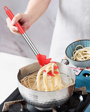 Load image into Gallery viewer, Pack of 2 Silicone Pasta Fork, Kitchen Heat Resistant Noodle Spoon Server, BPA Free Spaghetti Strainer, Best Cooking Tools (GRAY-BLUE)