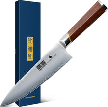 Load image into Gallery viewer, Chef Knife 8 Inch, Japanese Super Steel Kitchen Knife Ultra Sharp Cooking Knife, Professional Chef&#39;s Knife with Ergonomic Red Sandalawood Handle