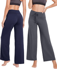 Load image into Gallery viewer, TNNZEET 3 Pack Women's Wide Leg Pants - Casual Loose Yoga Pants Sweatpants Lounge Pajama Pants