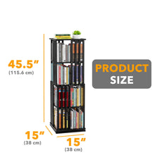 Load image into Gallery viewer, SpaceAid 6 Tier Rotating Bookshelf Tower, Bamboo Spinning Book Shelf, Revolving 360 Bookcase Storage Swivel Round Carousel, Vertical Rotate Turning Spiral Corner Organizer (6-Tier Walnut)