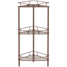 Load image into Gallery viewer, 4 Tier Floor Standing Corner Shower Caddy Organizer Shelf with Hooks, Bathroom Shelves Stand Rack, Black