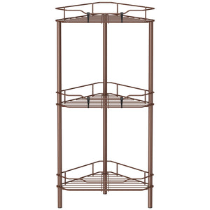 4 Tier Floor Standing Corner Shower Caddy Organizer Shelf with Hooks, Bathroom Shelves Stand Rack, Black