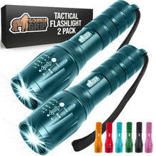 Load image into Gallery viewer, Powerful LED Tactical Flashlight, 750 FT High Lumens 5 Adjustable Modes, Water Resistant, Ultra Bright Zoom Flashlights, Small Mini Flash Light, Camping, Night Dog Walking, Turquoise