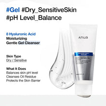 Load image into Gallery viewer, ANUA Moisturizing Gentle Gel Cleanser, Hyaluronic Acid, Squalane, Ceramide, Foaming Facial Korean Cleanser, pH Balance, Daily Hydrating Face Wash, Korean Skincare (150ml/5.07fl oz.)