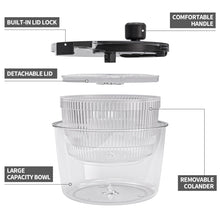 Load image into Gallery viewer, Salad Spinner Lettuce Spinner, Wash, Spin &amp; Dry Salad Greens, Vegetable Washer Salad Dryer With Rotary Handle for Fruits &amp; Vegetables, High Efficiency Vegetable Spinner Kitchen Gadget 3Qt White