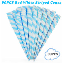 Load image into Gallery viewer, Outamateur 90PCS Multicolor Cotton Candy Paper Cones for Cotton Candy Making in Parties &amp; Festivals