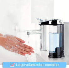 Load image into Gallery viewer, Secura 2 Pcs 17oz Touchless Battery Operated Automatic Liquid Soap Dispenser Set w/Adjustable Soap Dispensing Volume Control Dial, Suitable for Bathroom Countertop or Kitchen Sink (Chrome)