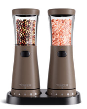 Load image into Gallery viewer, Electric Salt and Pepper Grinder Set with Storage Base, Stainless Steel Rechargeable Salt and Pepper Grinder Set with 4.5 oz Large Capacity, 1.8&quot; Wide Mouth, Adjustable Coarseness, Ideal for Kitchen