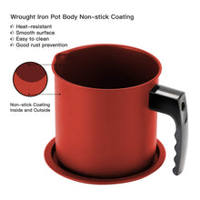 Load image into Gallery viewer, Bacon Grease Container with Fine Mesh Strainer, 1.3 L almost 6 Full Cups Iron Cooking Oil Can with Removable a Coaster Tray for Kitchen Fat Storage Black