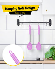 Load image into Gallery viewer, Pack of 2 Large Silicone Cooking Spoons,Non Stick Solid Basting Spoon,Heat-Resistant Kitchen Utensils for Mixing,Serving,Draining,Stirring (BLACK)
