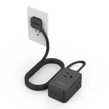Load image into Gallery viewer, Small Flat Plug Power Strip, TESSAN Ultra Thin Extension Cord with 3 USB Wall Charger (1 USB C), 3 Outlets Mini Charging Station, 5 ft Slim Plug for Cruise Travel Office School Dorm Room Essentials