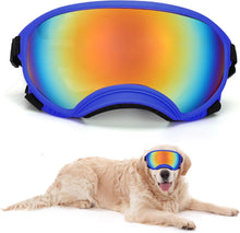 Load image into Gallery viewer, Large Dog Sunglasses Dog Goggles Pet Glasses Pet Eyewear with Adjustable Strap,Glasses for Medium Large Dog Swimming Skating Glasses UV Proof Windproof Dustproof
