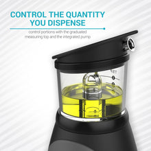Load image into Gallery viewer, Olive Oil Dispenser Bottle with Pump - Oil Dispenser for Kitchen, Glass Oil and Vinegar Dispenser Set, Measured Cruet for Cooking - Ideal Oil Bottles for Kitchen Gadgets &amp; Gifts, 2 Pack