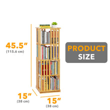 Load image into Gallery viewer, SpaceAid 6 Tier Rotating Bookshelf Tower, Bamboo Spinning Book Shelf, Revolving 360 Bookcase Storage Swivel Round Carousel, Vertical Rotate Turning Spiral Corner Organizer (6-Tier Walnut)