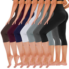 Load image into Gallery viewer, TNNZEET 7 Pack Leggings for Women - High Waisted Yoga Pants with Pockets Black Leggings Women Full Length &amp; Capri