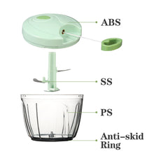 Load image into Gallery viewer, Manual Food Chopper Vegetable Cutter, Hand String Vegetable Chopper Onions Cutter for Vegetable Fruits Nuts BPA Free Food Safe Material, 550ml Gray