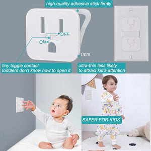 Safety Outlet Covers Baby Proofing, 20 Pack 2023 Upgraded Ultra-Thin Adhesive Baby Safety Outlet Plug Covers for Electrical Outlets, Wall Socket Covers Outlet Plugs Protectors (White, 3 Prong)
