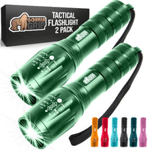 Load image into Gallery viewer, Powerful LED Tactical Flashlight, 750 FT High Lumens 5 Adjustable Modes, Water Resistant, Ultra Bright Zoom Flashlights, Small Mini Flash Light, Camping, Night Dog Walking, Turquoise