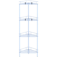 Load image into Gallery viewer, 4 Tier Floor Standing Corner Shower Caddy Organizer Shelf with Hooks, Bathroom Shelves Stand Rack, Black