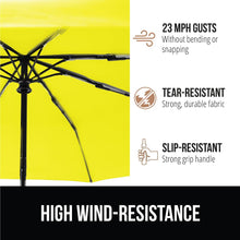 Load image into Gallery viewer, Windproof Compact Stick Umbrella for Rain, Travel One-Click Automatic Open and Close, Lightweight, Portable, Strong Reinforced Fiberglass Ribs, Easily Collapsible, Black