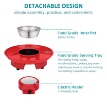 Load image into Gallery viewer, 8.79oz MINI Electric Chocolate Melting Pot,Melting Fondue Set with 4PCS Forks,Cute Chocolate Fondue Fountain,Warmer Machine for Milk Chocolate,Cheese,Butter,Candy