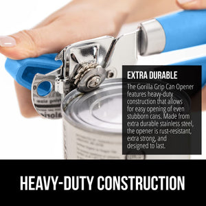 Heavy Duty Stainless Steel Smooth Edge Manual Can Opener and Bottle Openers, Soft Ergonomic Handle, Oversized Handheld Easy Turn Knob, Multifunctional Kitchen Tool, Black
