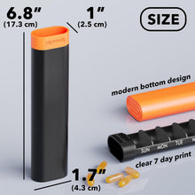 Load image into Gallery viewer, SpaceAid 2 Pack Pill Organizer Box 7 Day, Weekly Travel Pill Case Holder, 2 Times a Day AM PM Daily Pocket Pharmacy Dispenser Container for Pills, Vitamins and Medicine (Black, Orange)