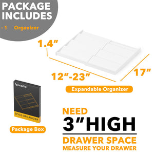 SpaceAid Bamboo Spice Drawer Organizer, (Need 3" Deep Drawer) Expandable 4 Tier Spices Rack for Cabinet, Kitchen Seasoning Storage Insert (Jars Not Included, From 12" to 23" Wide)