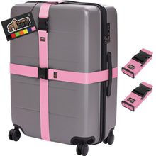 Load image into Gallery viewer, Heavy Duty 4 Pack Adjustable Luggage Straps for Suitcases, Easy to Identify Travel Belt Connector Holds Suitcase Together, Extends Life of Bag, Strap Connects Two Bags, Accessories Green