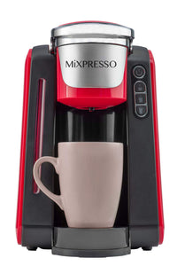 Mixpresso Single Serve Coffee Brewer K-Cup Pods Compatible & Ground Coffee, 30 oz Compact Coffee Maker Single Serve With 5 Brew Sizes Up To 14 Oz, Fits Travel Mug, Adjustable Drip Tray, Black