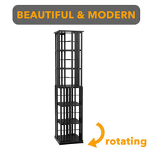 Load image into Gallery viewer, SpaceAid 6 Tier Rotating Bookshelf Tower, Bamboo Spinning Book Shelf, Revolving 360 Bookcase Storage Swivel Round Carousel, Vertical Rotate Turning Spiral Corner Organizer (6-Tier Walnut)