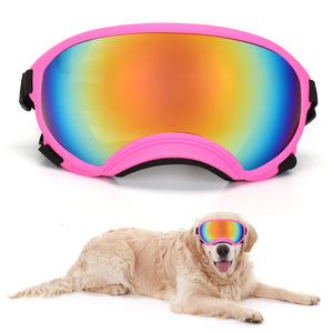 Large Dog Sunglasses Dog Goggles Pet Glasses Pet Eyewear with Adjustable Strap,Glasses for Medium Large Dog Swimming Skating Glasses UV Proof Windproof Dustproof