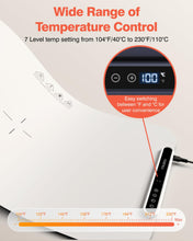 Load image into Gallery viewer, Food Warming Mat, iTRUSOU 27.5x16&#39;&#39; Electric Warming Tray with 7 Temp-Settings, Switchable Fahrenheit/Celsius, 99h Timer, Foldable Food Warmer Keep Food Warm at Buffet, Party, Sabbath, Daily Use
