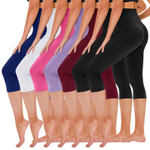 Load image into Gallery viewer, TNNZEET 7 Pack Leggings for Women - High Waisted Yoga Pants with Pockets Black Leggings Women Full Length &amp; Capri