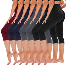 Load image into Gallery viewer, TNNZEET 7 Pack Leggings for Women - High Waisted Yoga Pants with Pockets Black Leggings Women Full Length &amp; Capri