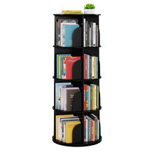 Load image into Gallery viewer, SpaceAid 4 Tier Rotating Bookshelf Tower, Spinning Bookcase Lazy Susan, Revolving 360 Book Shelf Storage Round Carousel, Vertical Rotate Turning Spiral Corner Organizer, White