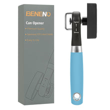 Load image into Gallery viewer, Beneno Can Opener, Manual Side Safe Cut Can Opener Smooth Edge with Durable Sharp Blade, Effort-Saving Knob &amp; Comfortable Non-slip Handle, Brown
