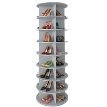 Load image into Gallery viewer, SpaceAid 7 Tier Rotating Shoe Rack Tower, Spinning Shoe Display Lazy Susan, Revolving 360 Shoe Rack Storage Round Carousel, Vertical Handbag Rotate Shoes Closet Organization (7-Tier White)