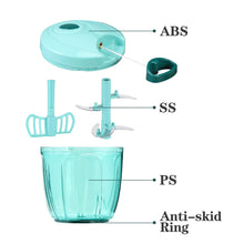 Load image into Gallery viewer, Manual Food Chopper Vegetable Cutter, Hand String Vegetable Chopper Onions Cutter for Vegetable Fruits Nuts BPA Free Food Safe Material, 550ml Gray
