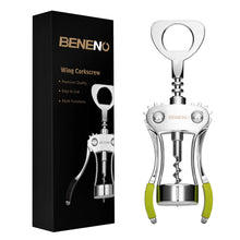 Load image into Gallery viewer, Beneno Wine Opener, Zinc Alloy Premium Wing Corkscrew with Multifunctional Bottles Opener, Sharp Wine Corkscrew with Ergonomic Non-Slip Wing Handle, Upgrade