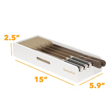 Load image into Gallery viewer, SpaceAid Knife Drawer Organizer Bamboo Insert Dock, Kitchen Steak Knives Holder Organizers Block for Drawer in Storage Organization (Small)