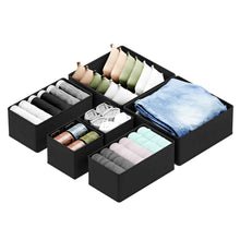 Load image into Gallery viewer, SpaceAid Drawer Organizer Clothes, 12 Pack Dresser Organizer Bins for Nursery, Closet Organization and Storage Dividers for Clothing, Baby Clothes, Underwears, Socks (Black)