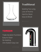 Load image into Gallery viewer, Electric Wine Decanter with One-Touch Pouring, Wine Aerator with Triple Aeration Functions, Red Light Indicator, and Magnetic Wake-Up - Perfect Wine Accessories Gift for Wine Lovers