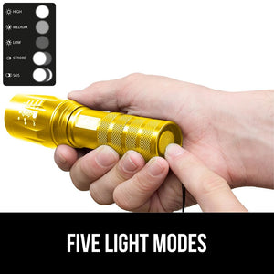 Powerful LED Tactical Flashlight, 750 FT High Lumens 5 Adjustable Modes, Water Resistant, Ultra Bright Zoom Flashlights, Small Mini Flash Light, Camping, Night Dog Walking, Turquoise