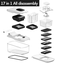 Load image into Gallery viewer, Vegetable Chopper With Container, Multifunctional Food Chopper Onion &amp; Vegetable Cutter Dicer With 8 Blades, Carrot &amp; Veggie Slicer 2 Blades