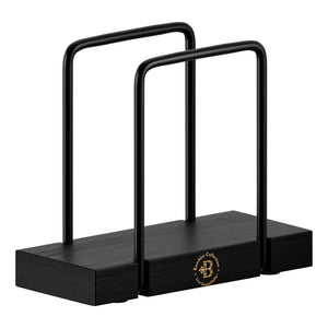 Napkin Holder for Table - Modern Black Napkin Dispenser, Bamboo and Iron Design, Non-Slip, Suitable for Kitchen, Dining, Farmhouse, Cocktail, Picnic, Bar, Outdoor Use - Holds Paper Napkins, Mail, Bill